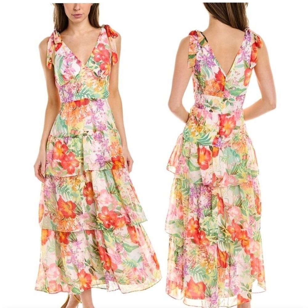 Julia Jordan Floral Tiered Dress